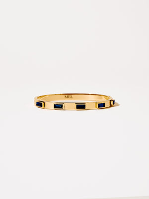 BLUE RHINESTONE BANGLE GOLD
