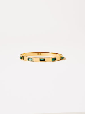 GREEN RHINESTONE BANGLE GOLD