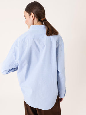 TEXTURED OVERSIZED SHIRT LIGHT BLUE