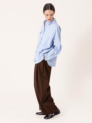 TEXTURED OVERSIZED SHIRT LIGHT BLUE