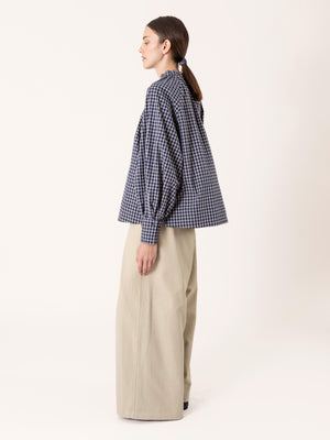 WIDE PLEATED TROUSERS SAND