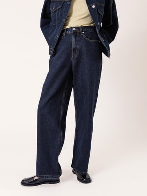 STRAIGHT DARK DENIM TROUSERS