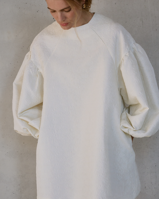 JULIA PUFF SLEEVE DRESS ECRU