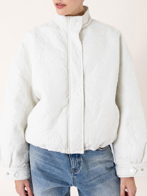 CROPPED JACQUARD JACKET IVORY