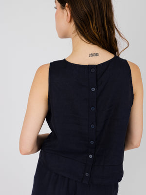 LINEN TOP NAVY