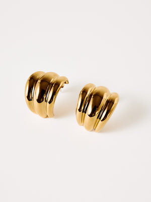 BOLD WAVE EARRINGS GOLD
