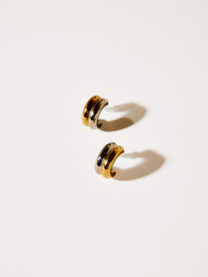 DOUBLE HOOPS SILVER/GOLD