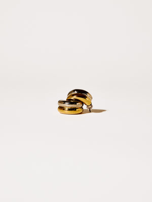 DOUBLE HOOPS SILVER/GOLD