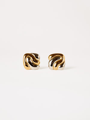 CURVED EARRINGS SILVER/GOLD