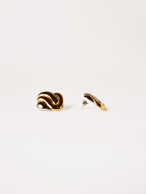 CURVED EARRINGS SILVER/GOLD