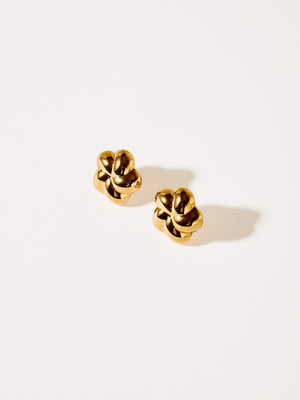 DOME FLOWER EARRINGS GOLD