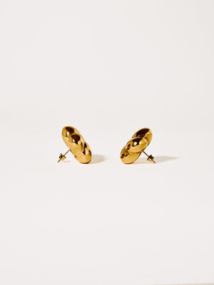 DOME FLOWER EARRINGS GOLD