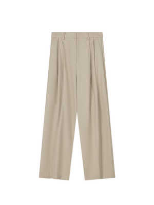 RELAXED PLEATED TROUSERS BEIGE