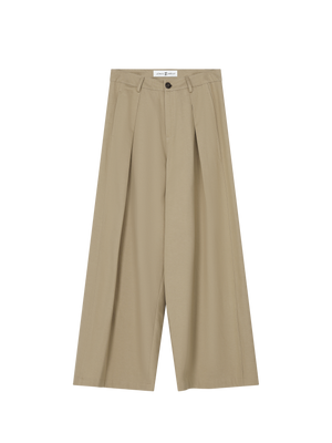 WIDE PLEATED TROUSERS SAND