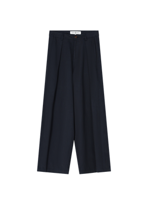 WIDE PLEATED TROUSERS NAVY