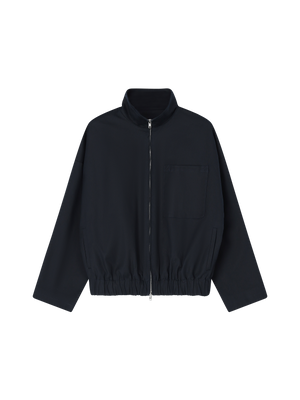 FUNNEL NECK ZIP JACKET NAVY BLUE