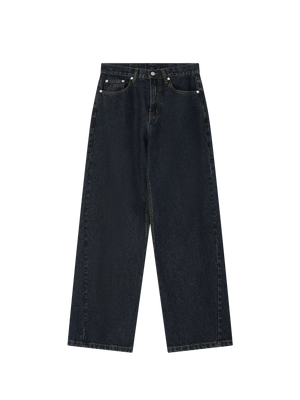 STRAIGHT DARK DENIM TROUSERS