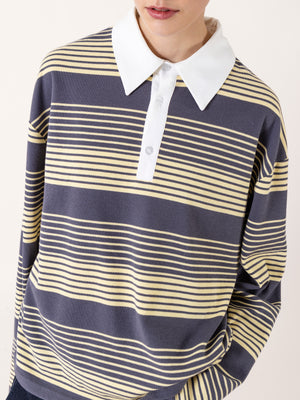 STRIPED POLO SHIRT YELLOW/GREY