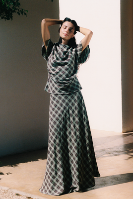 CHECKED LUCIA MAXI SKIRT