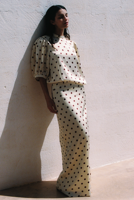 POLKA DOT MAXI SKIRT
