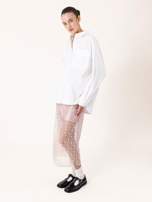 TEXTURED OVERSIZED SHIRT WHITE