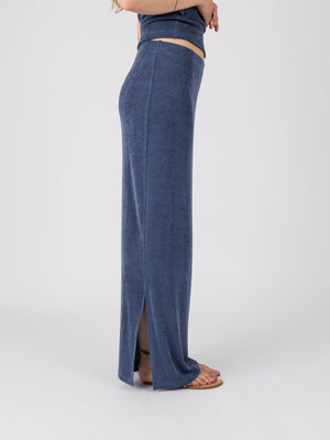 STRETCHY MAXI SKIRT DUSTY BLUE