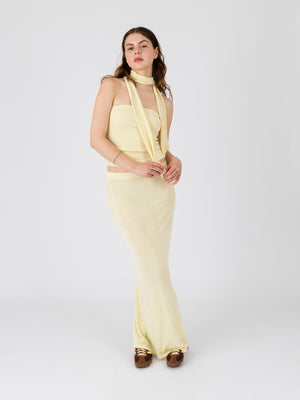 STRETCHY MAXI SKIRT YELLOW