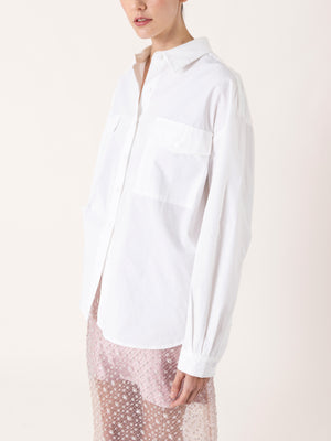 TEXTURED OVERSIZED SHIRT WHITE