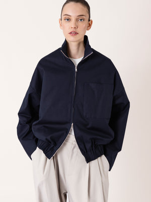 FUNNEL NECK ZIP JACKET NAVY BLUE