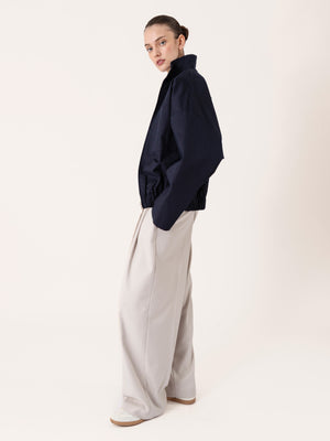 RELAXED PLEATED TROUSERS BEIGE